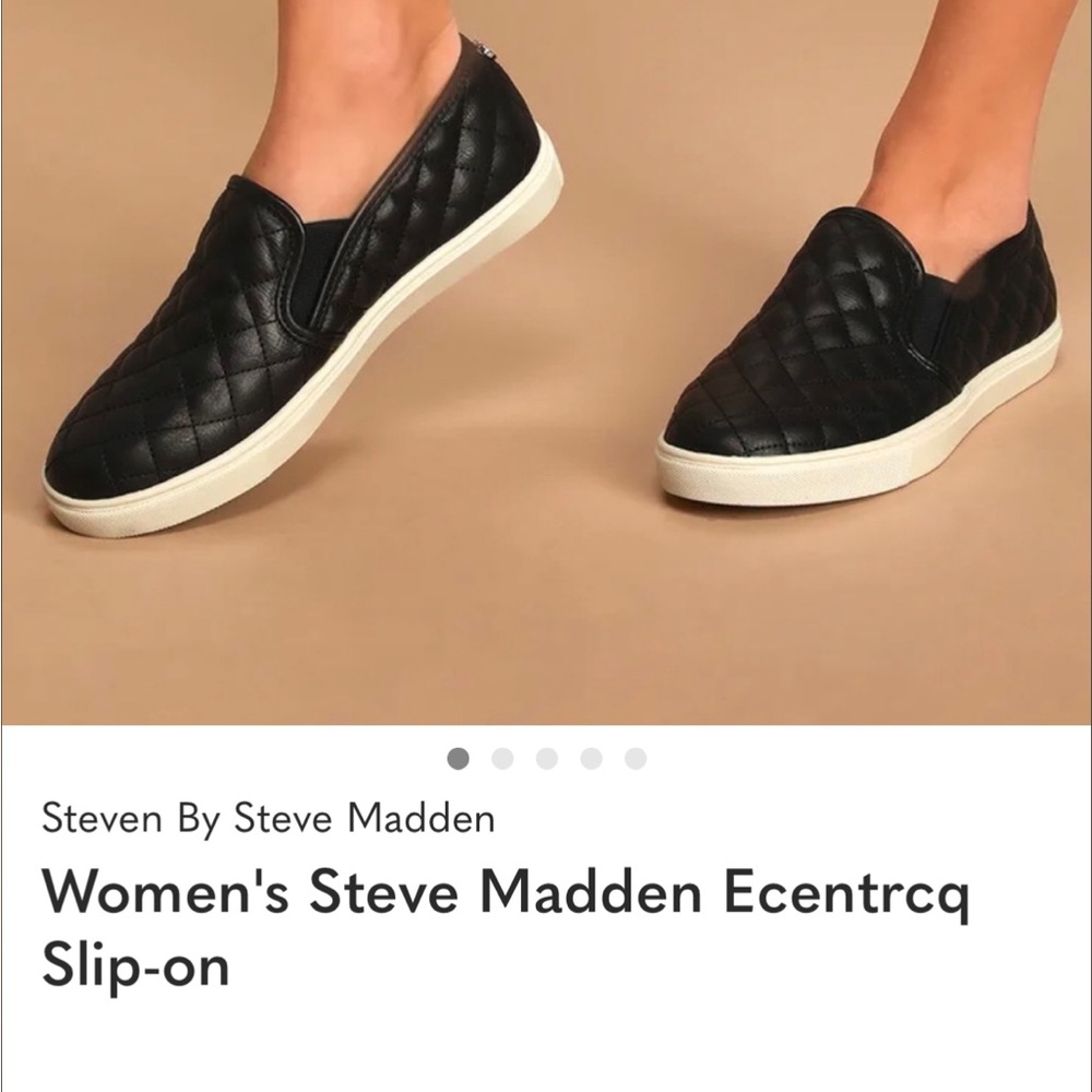 Steve Madden Quilted Black Slip-On Sneakers